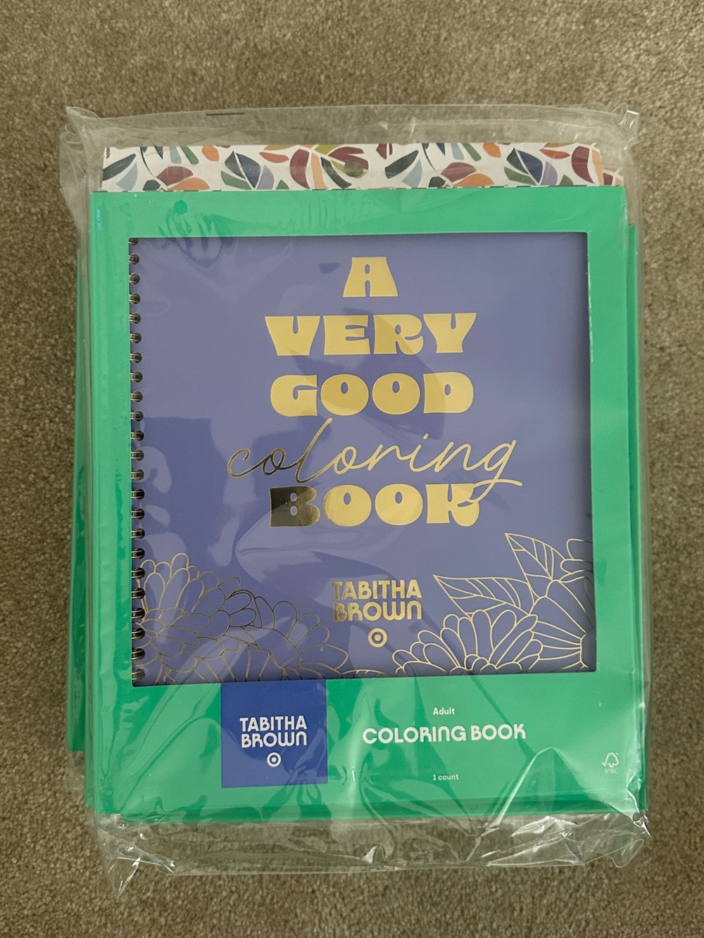 Tabitha Purple Cover Coloring Book with Teal Frame and Gold Foil